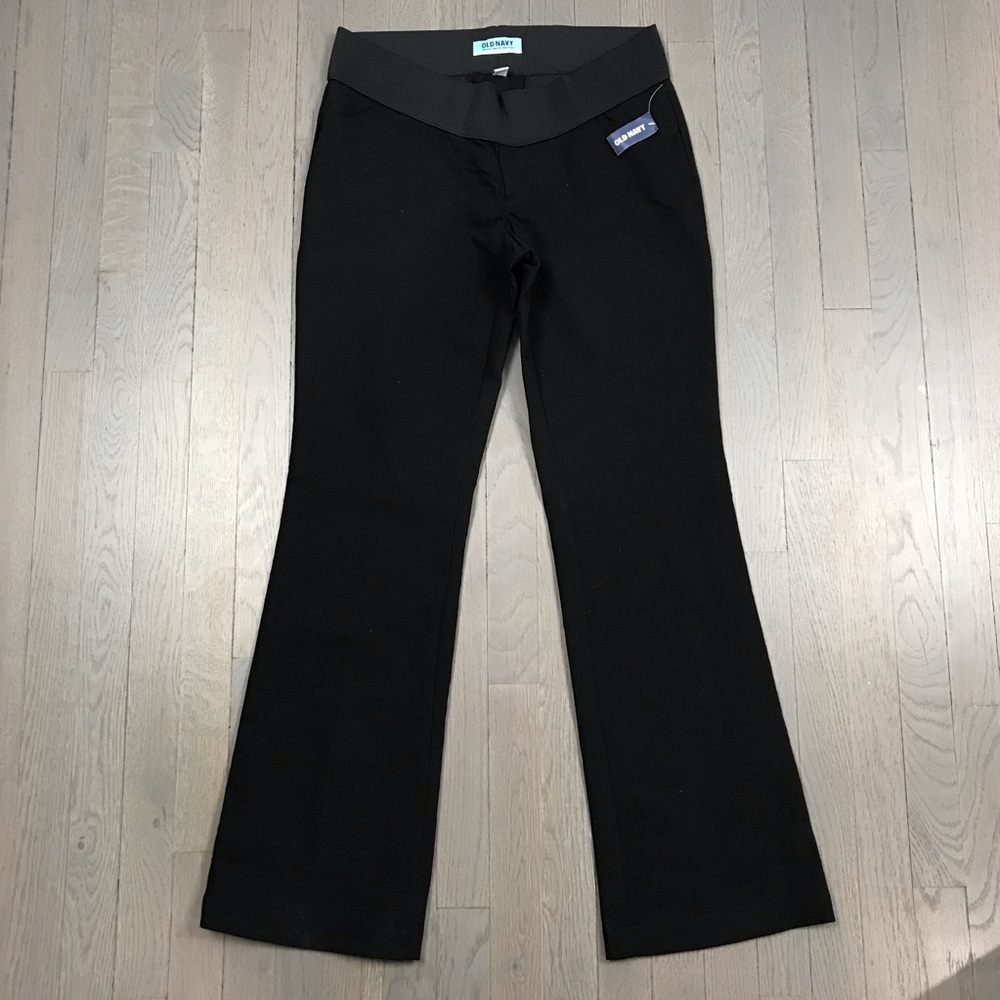 NWT Old Navy Maternity Black Flare Leg Pants 8